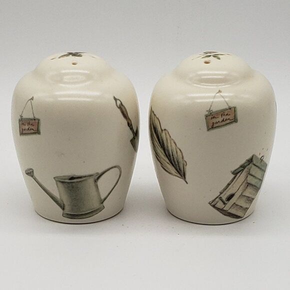 Pfaltzgraff Vintage 1996 Naturewood Pattern Stoneware Salt & Pepper Shaker Set - Picture 7 of 10